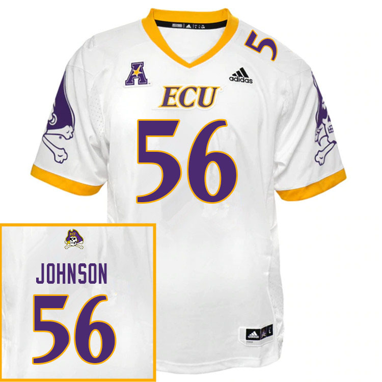 Men #56 D'Anta Johnson ECU Pirates College Football Jerseys Sale-White